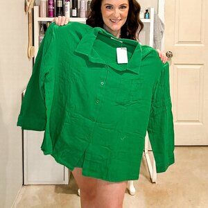 Cotton Gauze-like Button Down Set